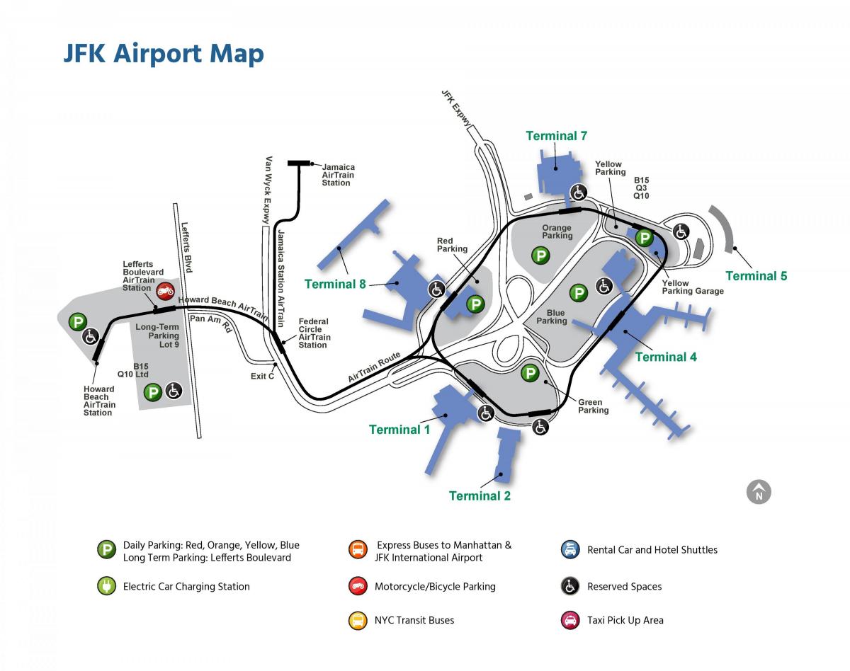 Mapa do terminal do aeroporto de Manhattan