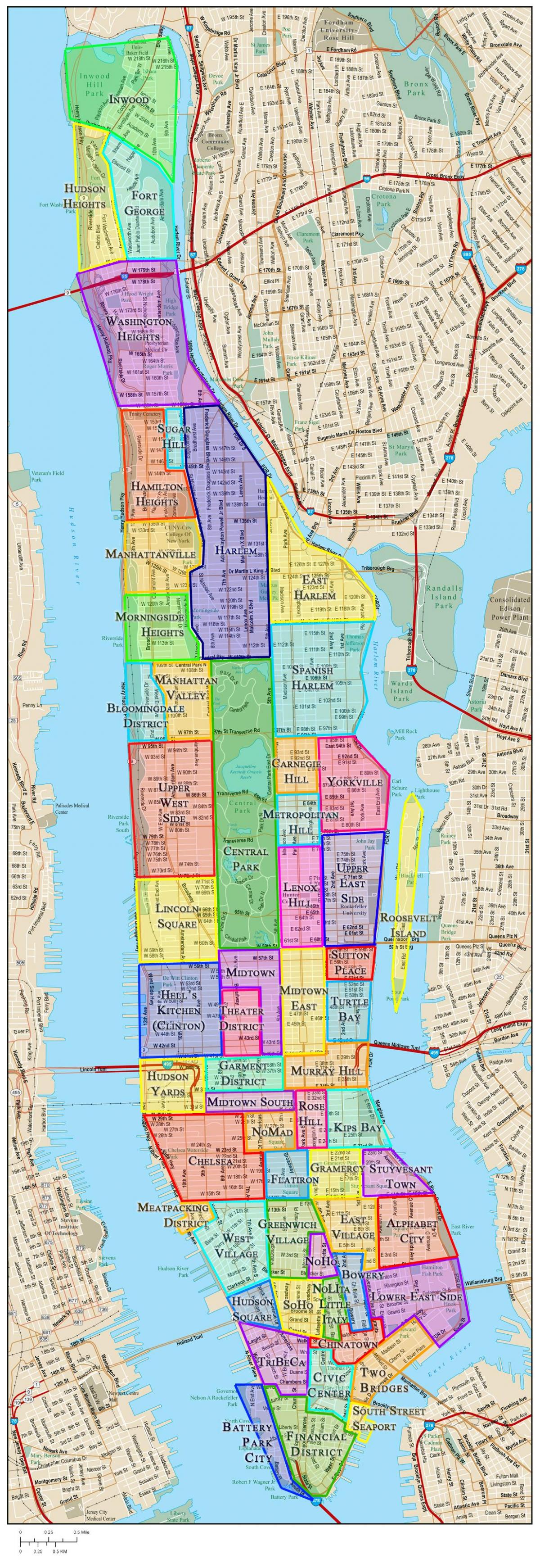 Mapa do distrito de Manhattan